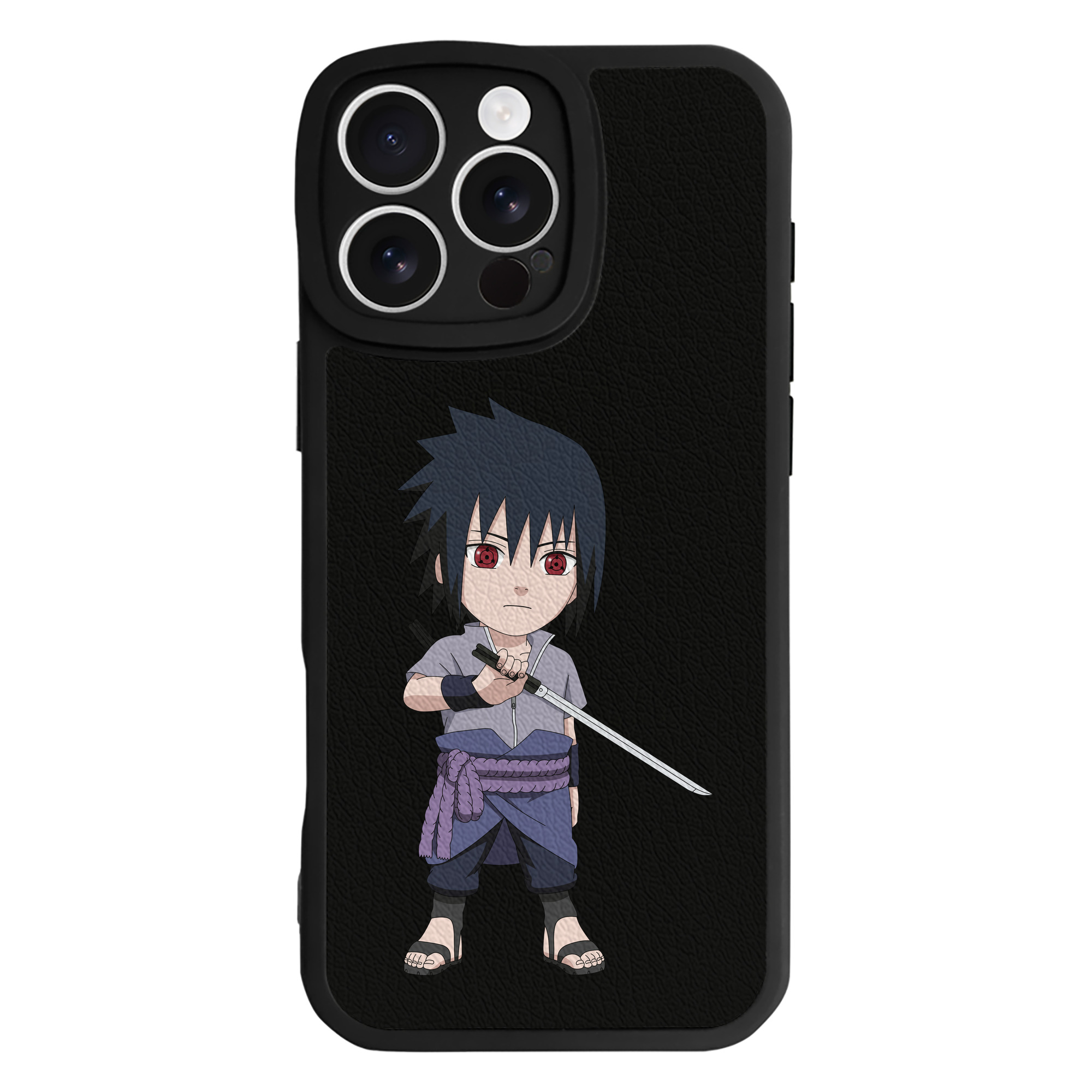 （画像用） NARUTO -ナルト- うちは サスケ Uchiha Sasuke 【iPhone 16シリーズ対応】シリコンスマホケース（レザー調） 材質：シリコン